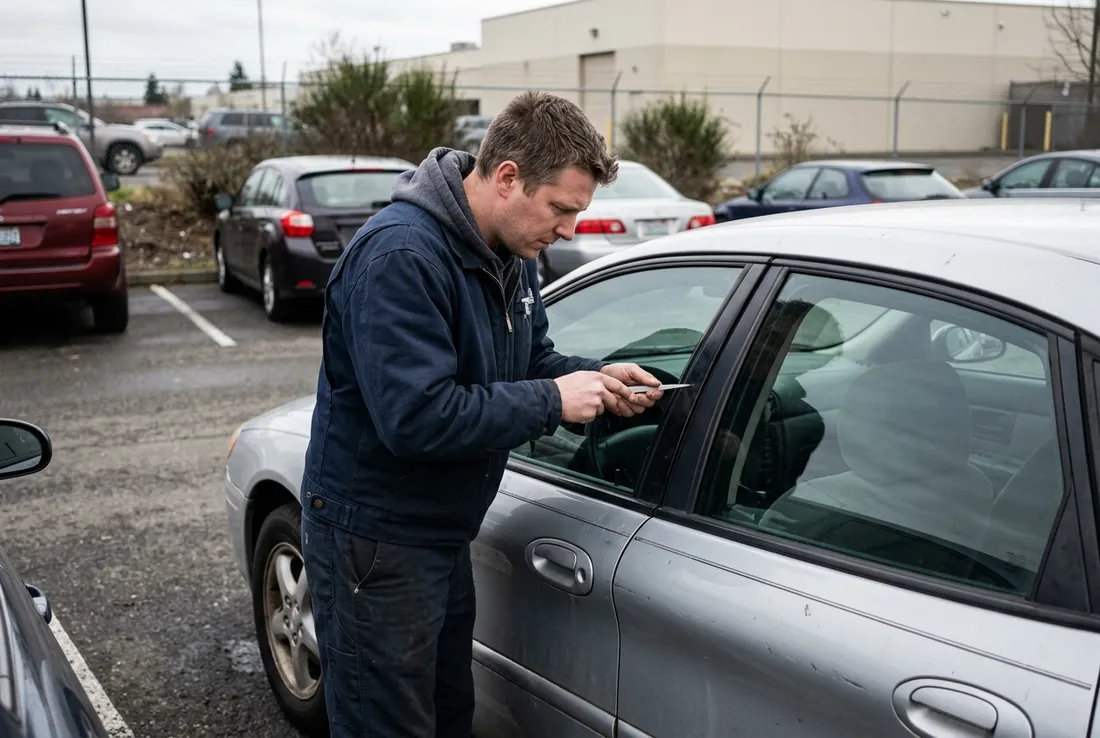 Driver helping with a car lockout in Georgetown, TX